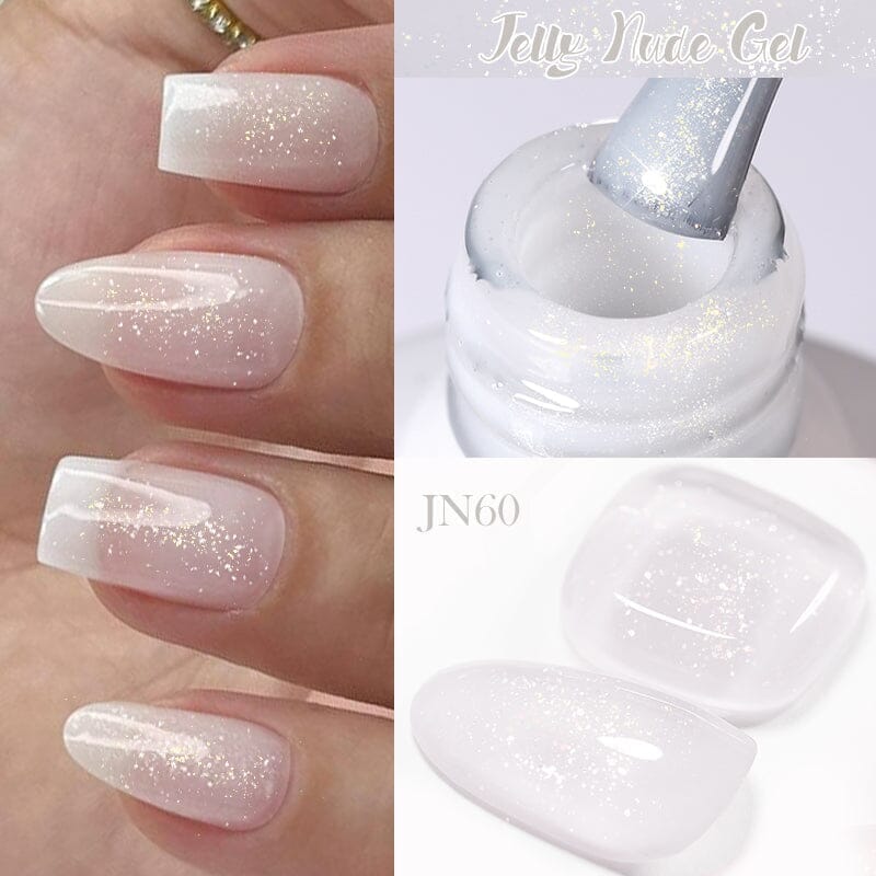Glitter Nude Pink Jelly Nude Gel 10ml (JN51-JN74) - Image 4