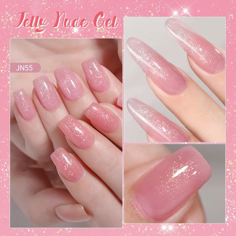 Glitter Nude Pink Jelly Nude Gel 10ml (JN51-JN74) - Image 8