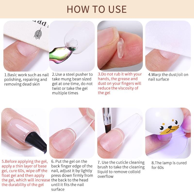 Solid Nail Tips Gel Clear 5ml - Image 15