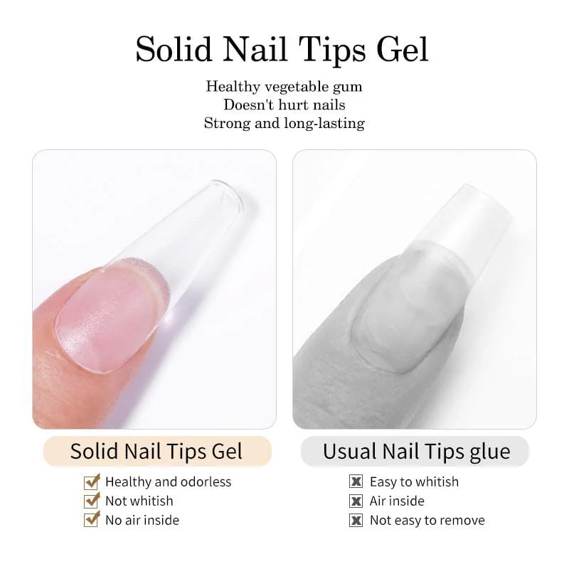 Solid Nail Tips Gel Clear 5ml - Image 16