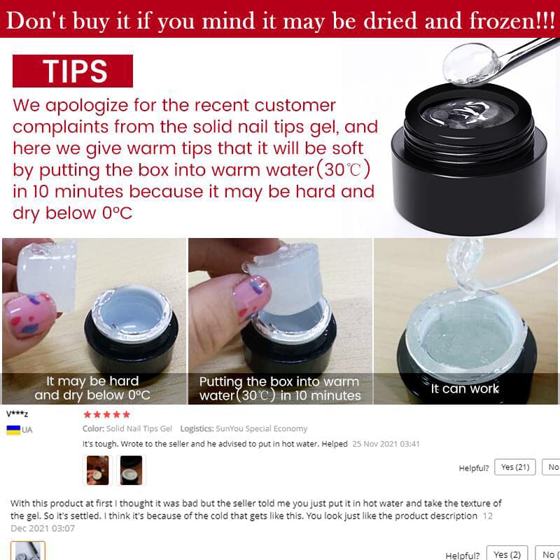 Solid Nail Tips Gel Clear 5ml - Image 18