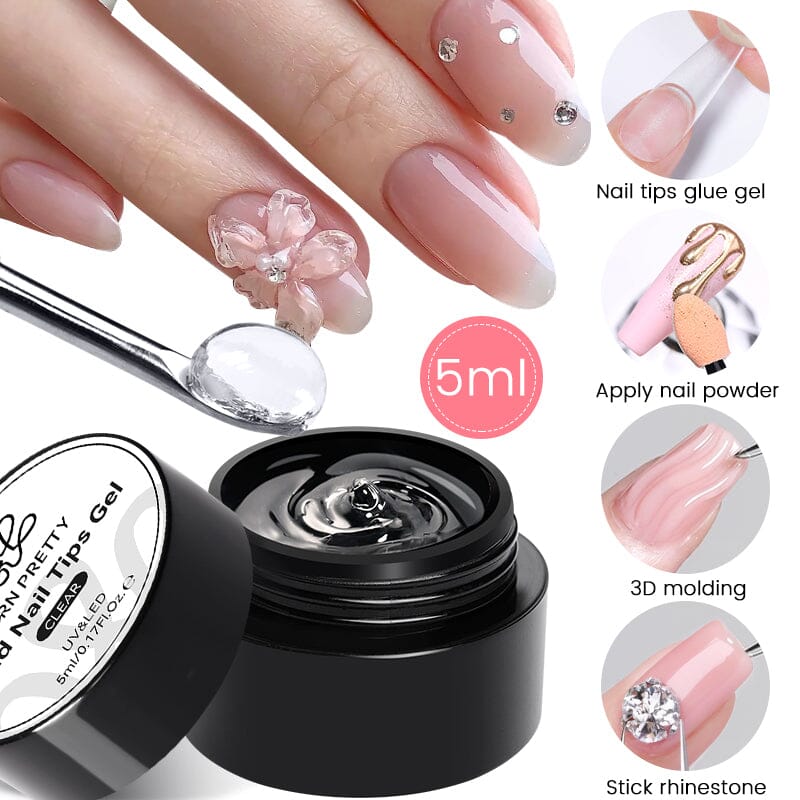 Solid Nail Tips Gel Clear 5ml - Image 3