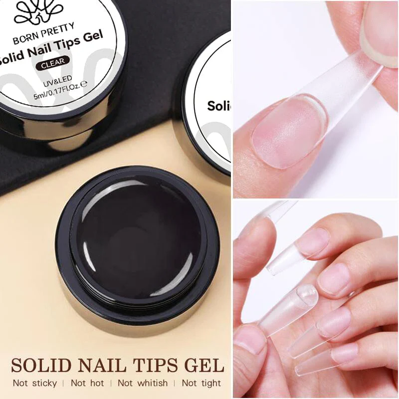 Solid Nail Tips Gel Clear 5ml - Image 9