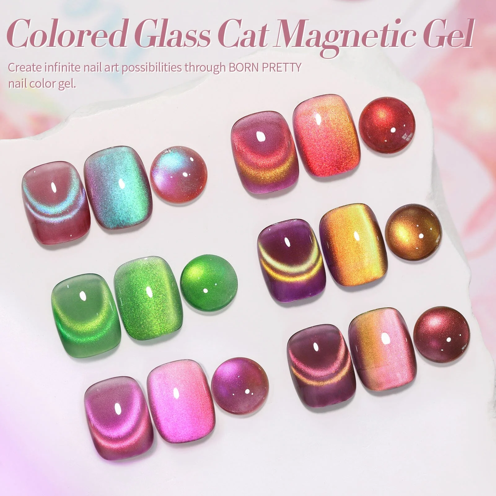 6 Colors Colored Cat Magnetic Gel Polish Set M34 Firefly 7ml - Image 10